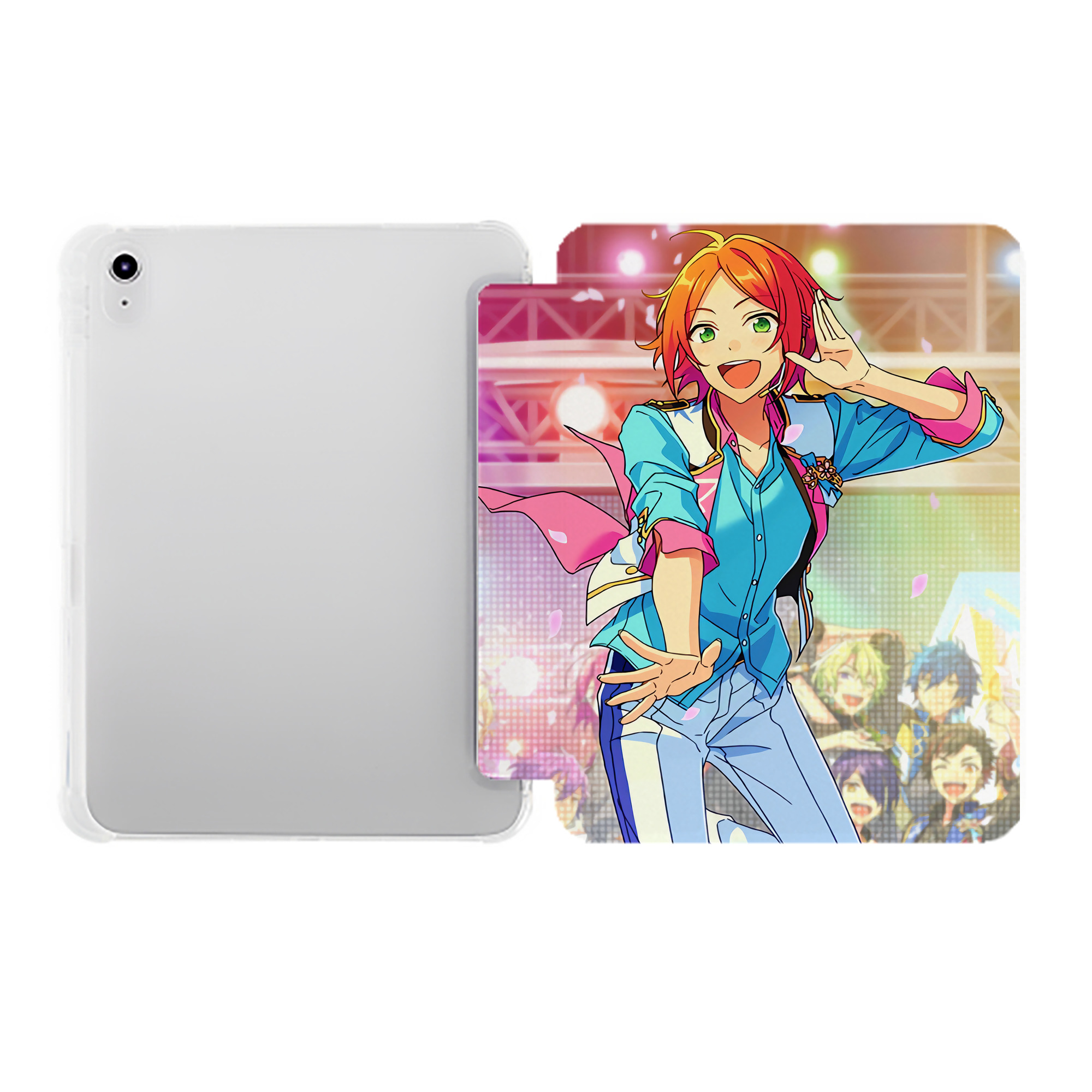 （画像用） あんさんぶるスターズ! Ensemble Stars IPad ケース ペン収納付き 三つ折りスタンド PUレザー×シリコン 対応機種9.5/10.5/10.9インチ
